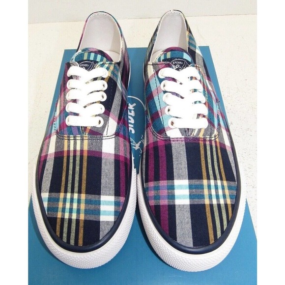 Men's Sperry Top-Sider Cloud CVO Deck Sneakers Black Plaid Size 5 NWT - STS22336 - Picture 2 of 6